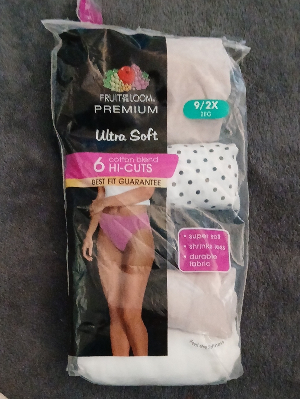 Fruit of the Loom Women’s Hi-Cut Panties - White & Black Polka Dot